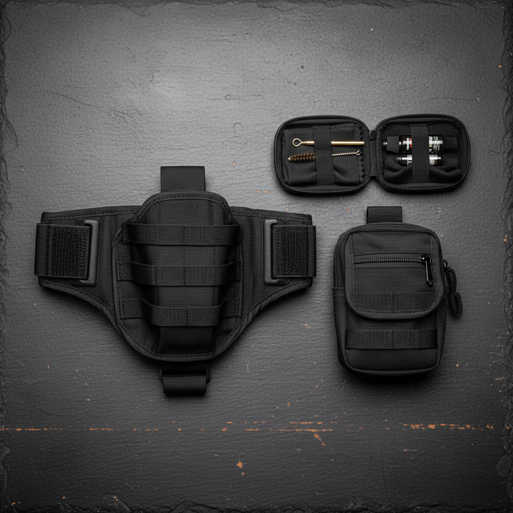 Premium 3 in 1 Carry Set with belly belt, pistol pouch and gun cleaning kit