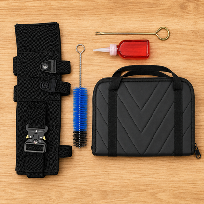 Best Value 3-in-1 Carry Kit | Belly Band Holster + GC Leather Pistol Bag + FREE Cleaning Kit
