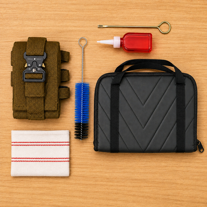 Best Value 3-in-1 Carry Kit | Belly Band Holster + GC Leather Pistol Bag + FREE Cleaning Kit